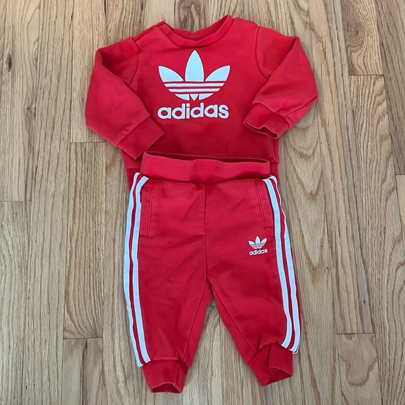 ADIDAS Red Track Suit, 9 months - Picture 1 of 4